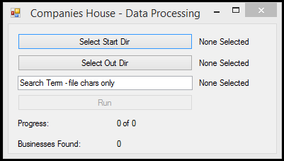Screenshot from Companies House Processor