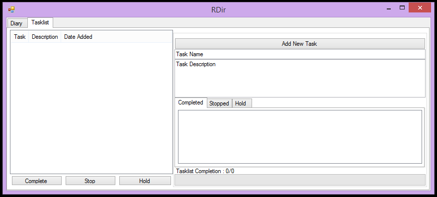 Screenshot from Diary