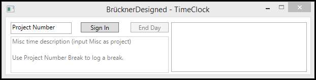 Screenshot from TimeClock